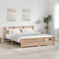 Lova Lovos rėmas su galvūgalio Ruda 180 x 200 cm Apdirbta mediena