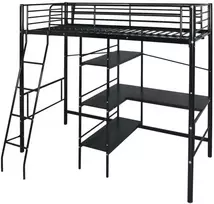 Lova su čiužiniu Juoda 200 x 90 cm Metalas