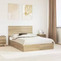 Saugos lova Sonoma ąžuolas 140 x 200 cm Apdirbta mediena