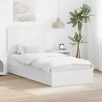 Saugos lova su galvūgalio Balta 90 x 200 cm Apdirbta mediena