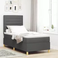 LED Čiužinio Lova su čiužiniu Tamsiai pilka 80 x 200 cm audinys