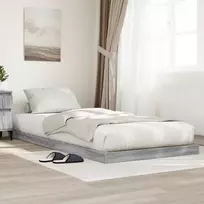 Lova Grindų lovos rėmas Pilkas Sonoma 76,5 x 200 cm Apdirbta mediena
