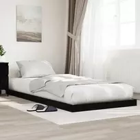 Lova Grindų lovos rėmas Juodas ąžuolas 86,5 x 200 cm