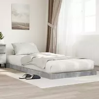 Lova Grindų lovos rėmas Betono pilka 86,5 x 200 cm Apdirbta mediena