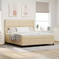 Kiemas lova su čiužiniu Kreminė 200 x 180 cm audinys