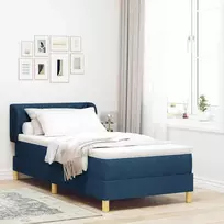 Kiemas lova su čiužiniu Mėlyna 90 x 190 cm audinys