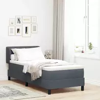 Kiemas lova su galvūgalio Tamsiai pilka 80 x 200 cm Aksomas