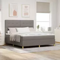 Kiemas lova su čiužiniu Taupe 180 x 200 cm audinys