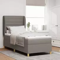 Kiemas lova su čiužiniu su galvūgalio Taupe 190 x 90 cm audinys