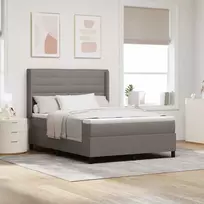 Kiemas lova su čiužiniu Taupe 190 x 140 cm audinys
