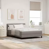Kiemas lova su čiužiniu su LED Taupe 160 x 200 cm audinys