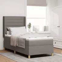 Kiemas lova su čiužiniu su galvūgalio Taupe 90 x 190 cm audinys