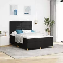 LED Čiužinio Lova su čiužiniu Juoda 160 x 200 cm audinys