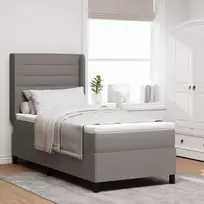 LED Čiužinio Lova su čiužiniu Taupe 90 x 190 cm audinys
