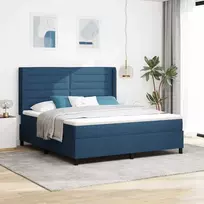 LED Čiužinio Lova su čiužiniu Mėlyna 180 x 200 cm audinys