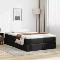 Lova su daiktų laikymo vieta ir čiužiniu Juoda 120 x 190 cm