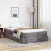 Lova su daiktų laikymo vieta ir čiužiniu Pilka 120 x 190 cm