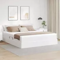 Lova su daiktų laikymo vieta ir čiužiniu Balta 160 x 200 cm
