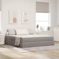 Lova su daiktų laikymo vieta ir čiužiniu Taupe 180 x 200 cm