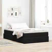 Lova su daiktų laikymo vieta ir čiužiniu Juoda 120 x 200 cm
