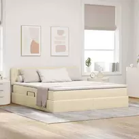 Lova su daiktų laikymo vieta ir čiužiniu Kremas 160 x 200 cm