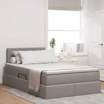 LED saugojimo lova su čiužiniu Taupe 120 x 200 cm Audinys