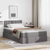 Lova su daiktų laikymo vieta ir LED su LED Pilka 120 x 190 cm