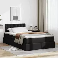 Lova su daiktų laikymo vieta ir LED su LED Juoda 120 x 200 cm