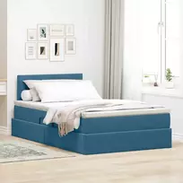 LED saugojimo lova su čiužiniu Tamsiai mėlyna 120 x 200 cm