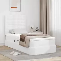 Saugos lova su čiužiniu Švari balta 90 x 190 cm Dirbtinė oda