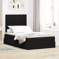 Lova su daiktų laikymo vieta ir čiužiniu Juoda 120 x 190 cm