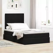 Lova su daiktų laikymo vieta ir čiužiniu Juoda 120 x 190 cm