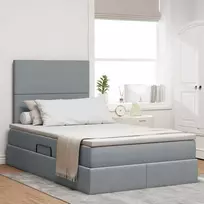 LED saugojimo lova su čiužiniu Šviesiai pilka 120 x 190 cm