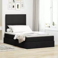 LED saugojimo lova su čiužiniu Juoda 120 x 200 cm Audinys