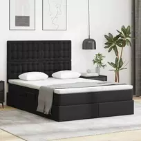 Lova su daiktų laikymo vieta ir LED su LED Juoda 140 x 190 cm