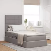 LED saugojimo lova su čiužiniu Taupe 90 x 200 cm Audinys