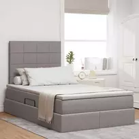 LED saugojimo lova su čiužiniu Taupe 120 x 200 cm Audinys