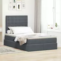 LED saugojimo lova su čiužiniu Tamsiai pilka 120 x 190 cm