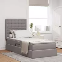LED saugojimo lova su čiužiniu Taupe 90 x 200 cm Audinys