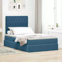 LED saugojimo lova su čiužiniu Tamsiai mėlyna 120 x 200 cm