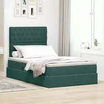 LED saugojimo lova su čiužiniu Tamsiai žalia 120 x 200 cm