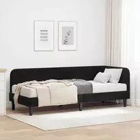 Lova Kampinė lovos konstrukcija Juodas 80 x 200 cm Aksomas