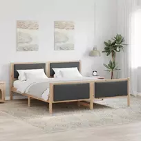 Lova Lovos rėmas su galvūgalio Tamsiai pilka 180 x 200 cm audinys