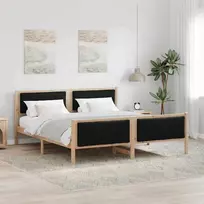 Lova Lovos rėmas su galvūgalio Juoda 180 x 200 cm audinys