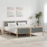 Lova Lovos rėmas Šviesiai pilka 180 x 200 cm Kietos pušies mediena