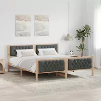 Lova Lovos rėmas Tamsiai pilka 180 x 200 cm Kietos pušies mediena