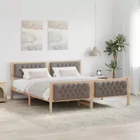 Lova Lovos rėmas Taupe 180 x 200 cm Kietos pušies mediena