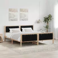 Lova Lovos rėmas Juoda 180 x 200 cm Kietos pušies mediena