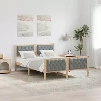 Lova Lovos rėmas Šviesiai pilka 140 x 200 cm Kietos pušies mediena