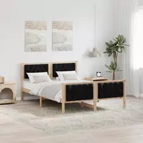 Lova Lovos rėmas Juoda 140 x 190 cm Kietos pušies mediena